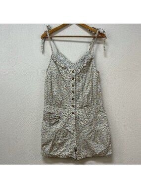 New Look 'Wear Me. Work Me. Love Me.' Ruffled Floral Mini Romper sz 8